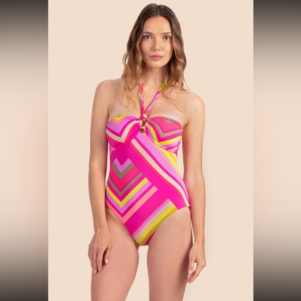 NEW WITH TAGS  Trina Turk Waltz Bandeau Swimsuit $162 Retail Size 6